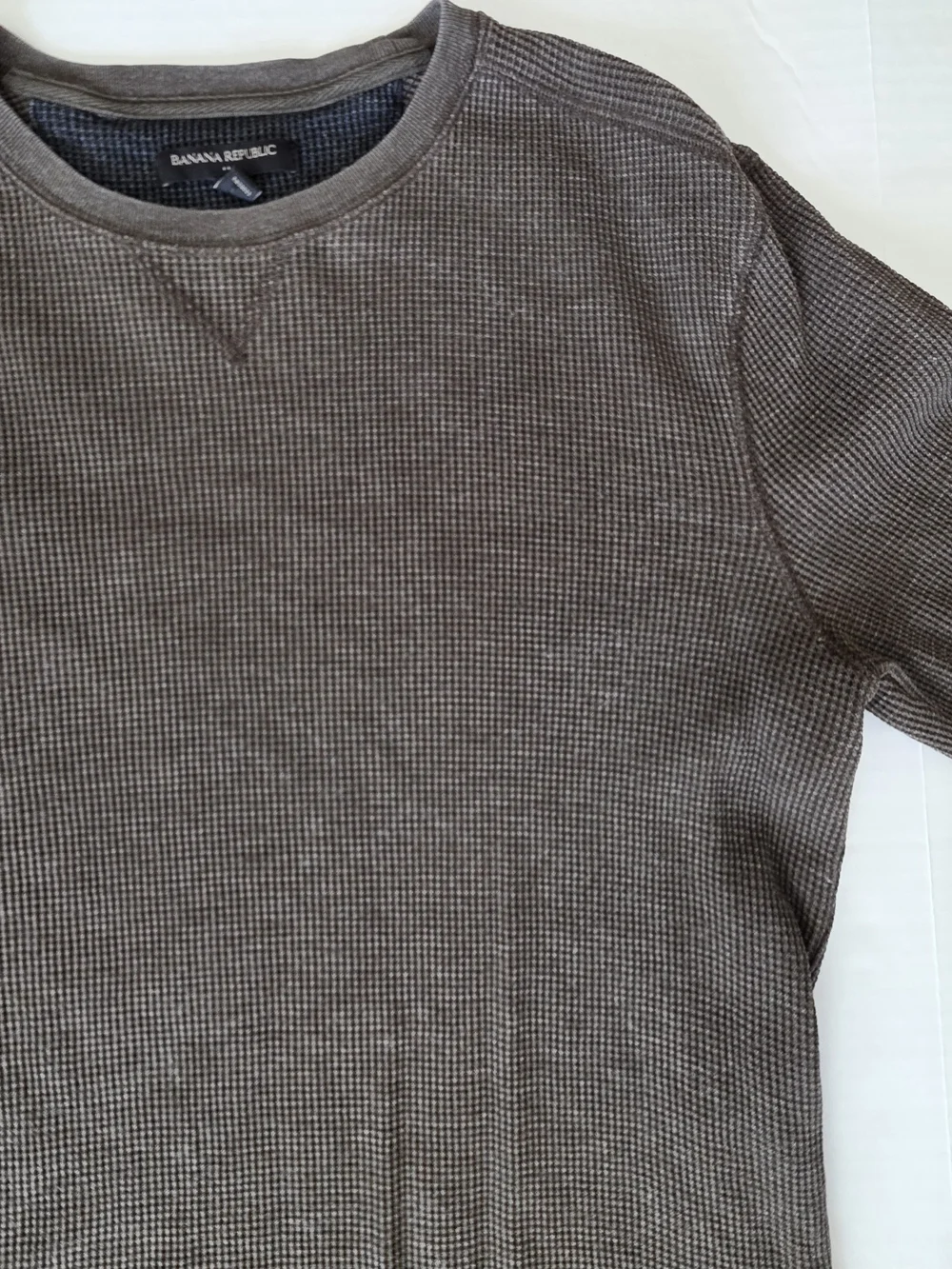 Banana Republic men’s Brown long-sleeve waffle knit Termal T-shirt crewneck M